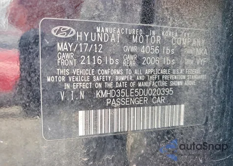 2013 Hyundai Elantra Gt Base z USA, uszkodzony, nr VIN KMHD35LE5DU020395